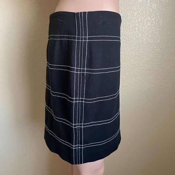 🖤 Express Design Studio Contrast Stitched Mini Skirt Black White 6 - Picture 2 of 6
